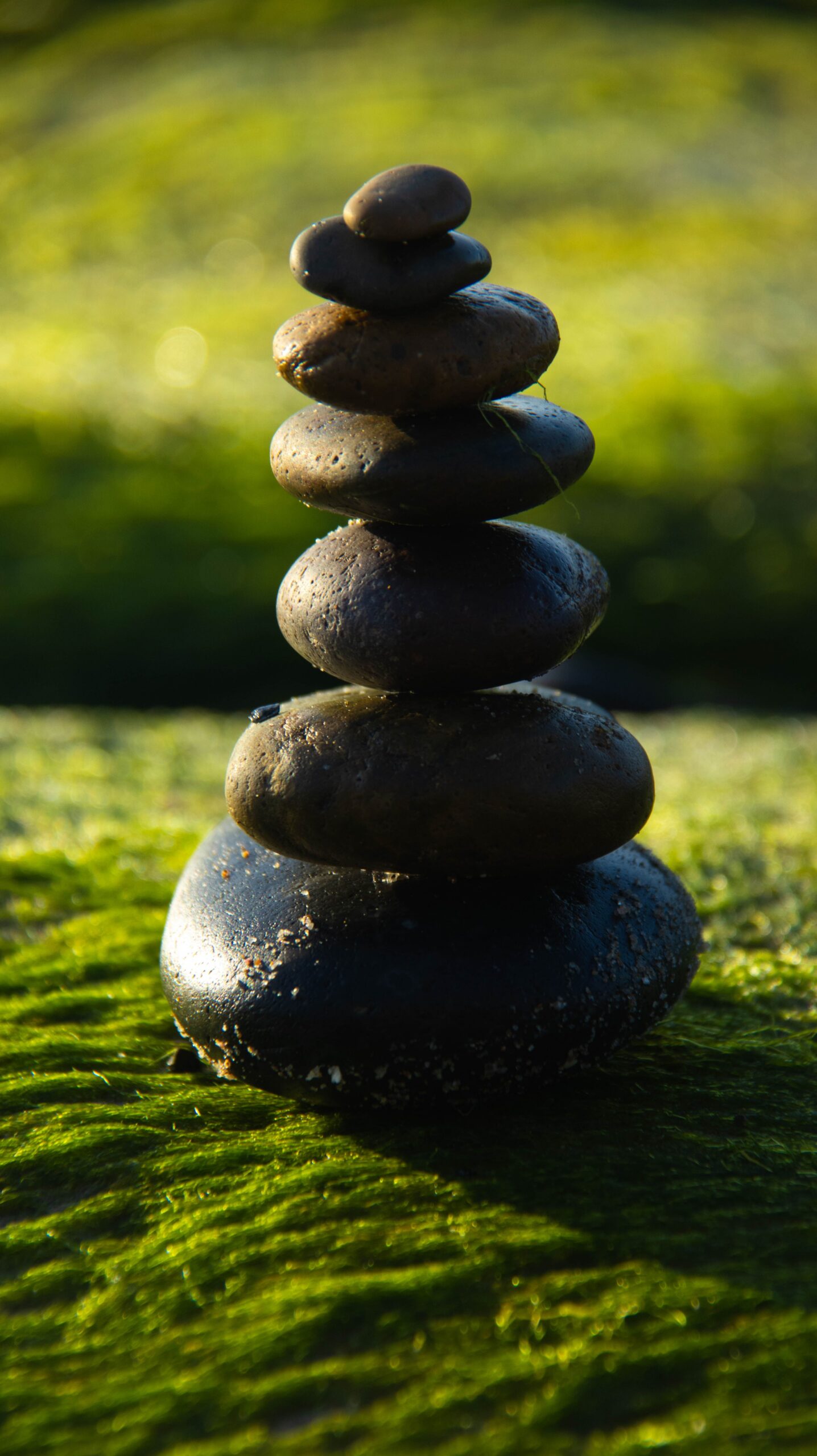 rocks stacked in a zen manner